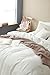 DAPU 100% Linen Duvet Cover Set - Pure Natural French Flax Linen with 8 Corner Ties and Zipper Closure Soft Breathable Durable for Hot Sleepers 1 Duvet Cover 2 Pillowcases (White, Full/Queen)