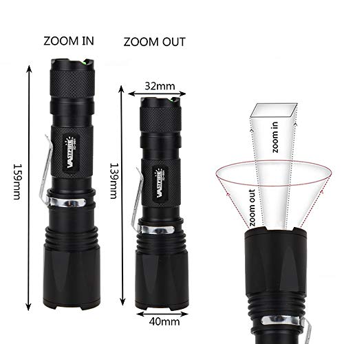 VASTFIRE Zoomable Green/Red/UV Hunting Flashlight Deer Blood Tracker Light Red Night Vision Flashlight Green Search Lights Hunter Flashlights for Hog, Predator, Coyotes, Deer Night Hunting - Thumbnail 4