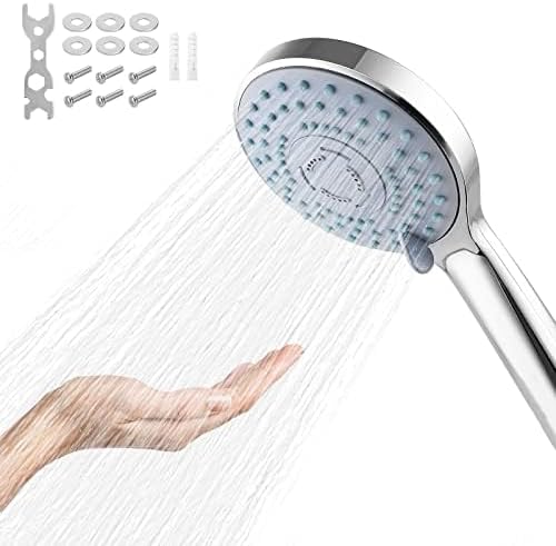 Holdfiturn Shower Head Set - Universal Multi-Function Chrome, 5 Modes Adjustable Shower Head with 1.5m Handheld Hose for Bathroom Home