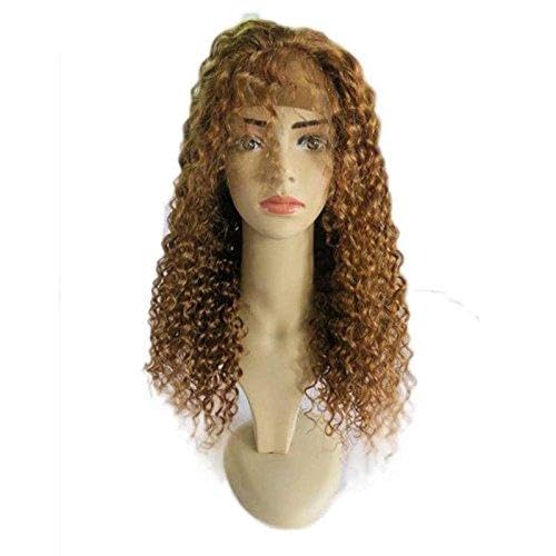 #30 Honey Blonde Human Hair Wigs Virgin Brazilian Kinky Curly Lace Front Wig Glueless Lace Wigs Human Hair (18inch)
