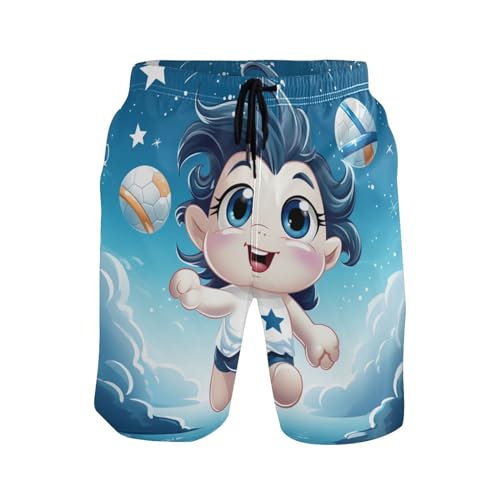 Dibujo Animado De Unicornio Lindo Hombre Pantalones De Playa Impermeable Surf Pantalones con Bolsillo Cortos De Baño Vacaciones Nadar Shorts M