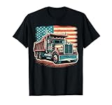 Dump Truck Driver American Flag Trucker Vintage Men Women T-Shirt
