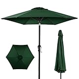 Best Choice Products Sombrilla redonda resistente de 7.5 pies con poste de acero, verde