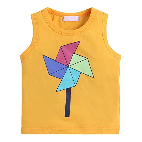 Image of Hopscotch Boys Graphic Print Vest And Shorts Set In Orange