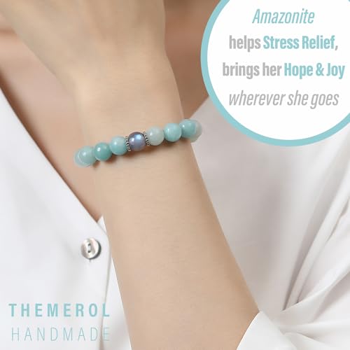 Amazonite Moonstone Bracelet for Girls Women - Natural Stones Bracelet for Her Comes in Gift Box4