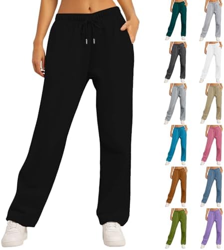 Sweatpants Women High Waist Stretch Joggers Pants Straight Casual with Pockets Athletic Workout Trousers