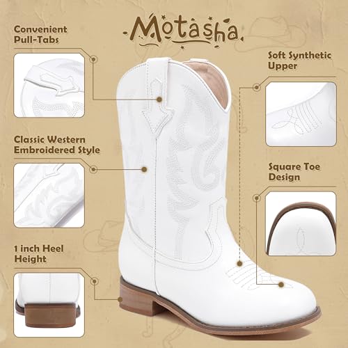 Image of Motasha Girls Cowgirl Boots Unisex-Child Mid Calf Glitter Toddler Cowboy Boot Little Big Kids Western Riding Shoes