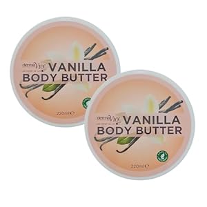 Derma V10 Vanilla Body Butter 220g – Luxurious Body Moisturiser for Dry Skin – Rich Vanilla Skin Care – Perfect Body Butter for Women, Deep Hydrating and Moisturiser, 2 Pack + Cheeroo Magnet