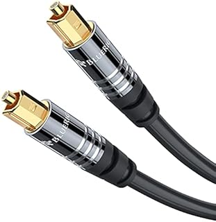 BlueRigger Digital Optical Audio Toslink Cable (3M, Fiber Optic, Aluminum Shell, 24K Gold-Plated) - Compatible with Home Theatre, Sound Bar, TV, Xbox, Playstation PS5, PS4  Premium Series