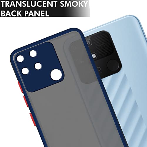 Image of TheGiftKart Translucent Hybrid Realme Narzo 50A Back Case Cover | Smoked Matte Back | 360 Degree Protection | Protective Hard Back Case Cover for Realme Narzo 50A (PC & TPU | Blue Bumper)