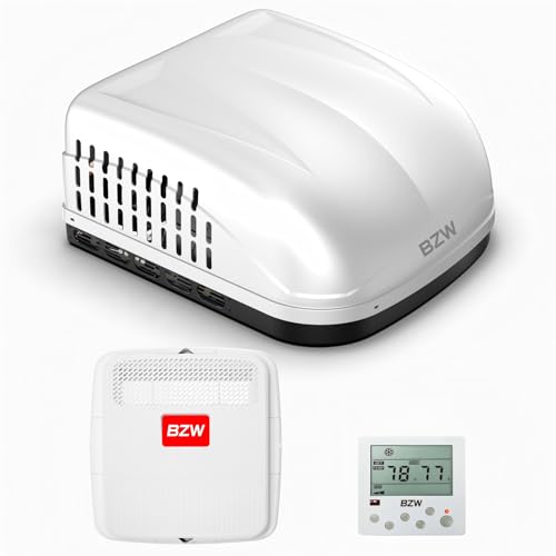 BZW 15000 BTU RV Air Conditioner, Non-Ducted RV Rooftop AC Unit, All in One Unit, Quiet AC, 110-120V, Cooling Only, Easy Install, For Camper, Fifth Wheel, Food Trucks, White (Enterprise)