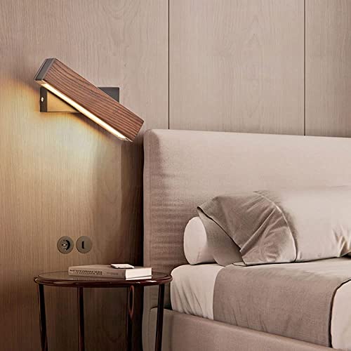Applique murale en bois de noyer rotative avec éclairage LED à intensité variable - 4