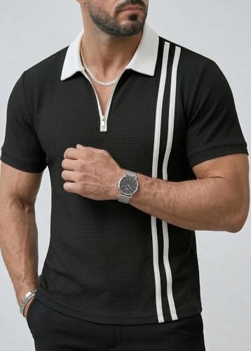 Image of JVX Men Polo T Shirt || Waffle Polo T Shirt for Men || Regular Fit Knitted Tshirt for Man || Coller T-Shirt (Available in Plus Size, Also Available in Combo Packs) (MRT-224)