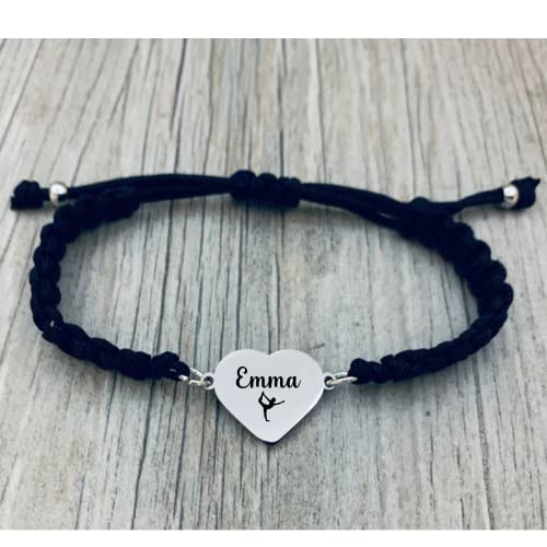 Personalized Gymnastics Gift, Engraved Gymnastics Adjustable Rope Bracelet, Gymnastics Jewelry For Women, Teens, Girls, Gymnasts Gift #TOP2
