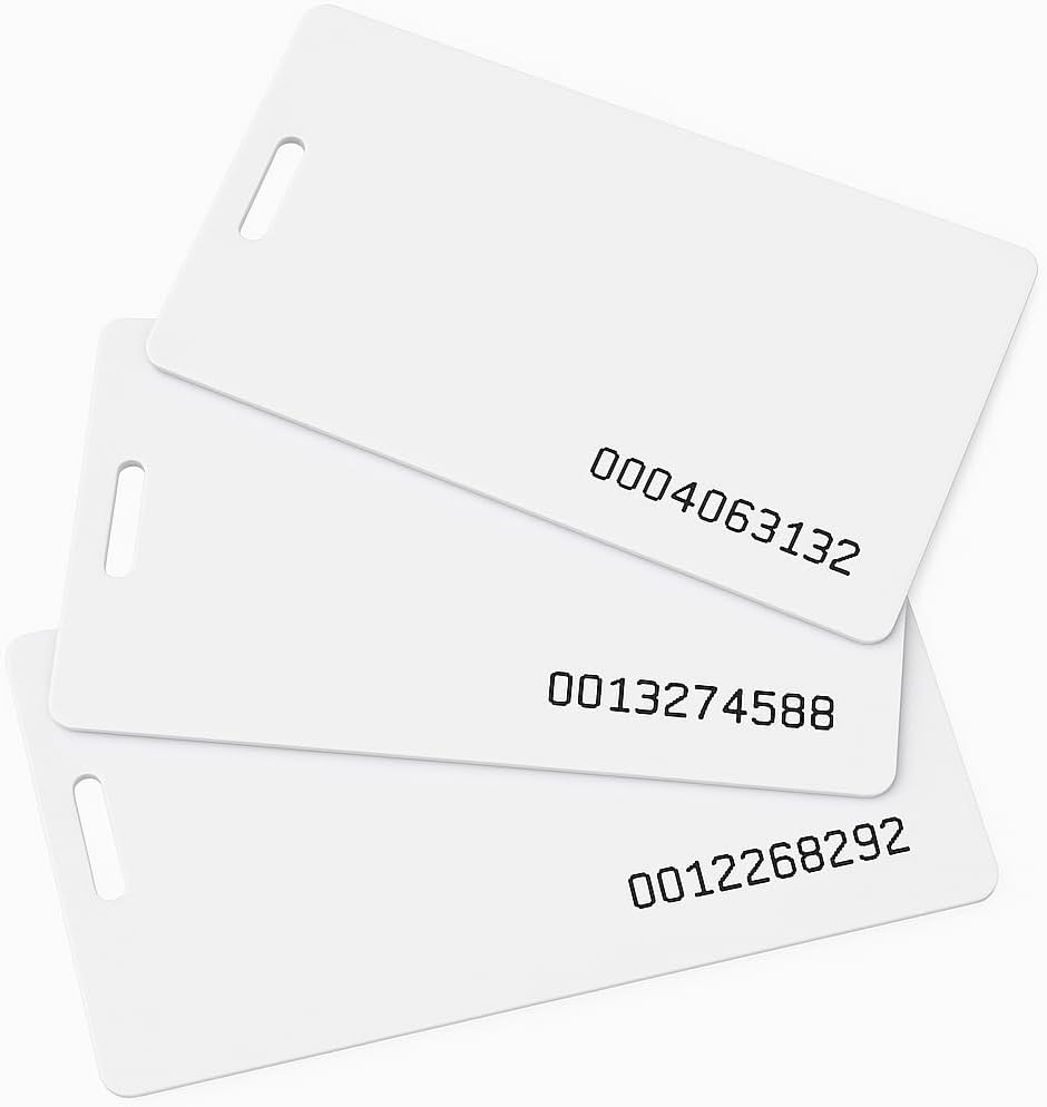 COMPUMATIC (15 Pack) Proximity Badge Cards Compatible with NGTeco, HapAttend, uAttend, Amano, ZKTeco, ZK Technology (RFID 125 KHz Thin ISO 0.8 mm)