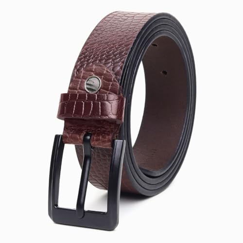 Image of HAYES LONDON Belts for Men Leather Original, Formal & Casual Leather Belt with Solid Metal Curved Buckle