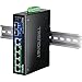 TRENDnet 7-Port Industrial Gigabit PoE+ DIN-Rail Switch (12 – 56V), TI-PG62B, 4 x Gigabit PoE+ Ports, 1 x Gigabit Port, 2 x Gigabit SFP Ports, NDAA+TAA Compliant, Lifetime Protection