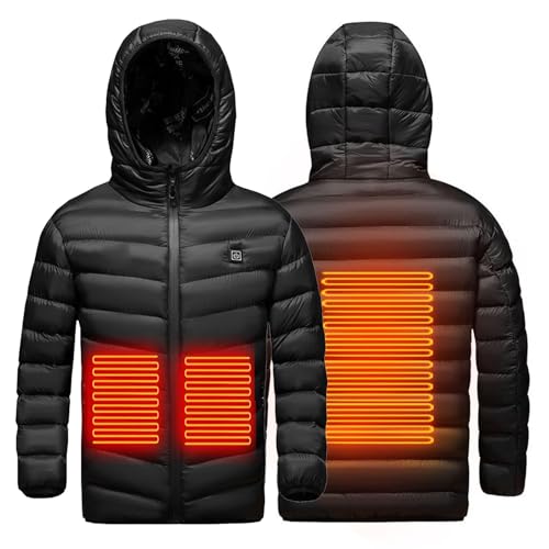 Kids Heated Jacket Boys Girls Hoodies Jackets Water-Resistant Heated Coat USB Body Warmer 3 Temperature Levels Coat3