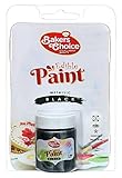 Metallic Black Edible Paint, 30 ml - Black Food Coloring - Decorate Cakes, Cookies, Cake Pops and Candies - Use Brushes, Air Brush, Sponge - Quick Dry, No Smudge - Non Dairy, Kosher - Baker’s Choice