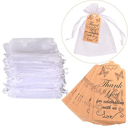 AIXIANG Organza Bags + Thank You Cards,5