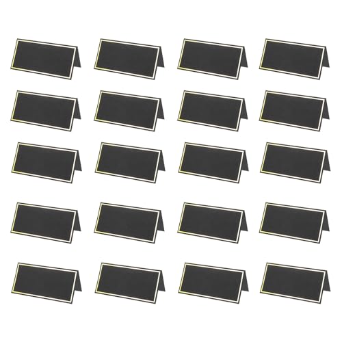 Marque-places feuille d'or noir haut de gamme pour réception de mariage, 50 cartes de siège