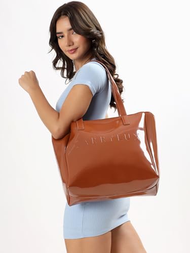 Image of Carrylux ShinyAura Women's Tote Bag, Large Glossy Handbag, Shoulder Bag for Office & Casual Use