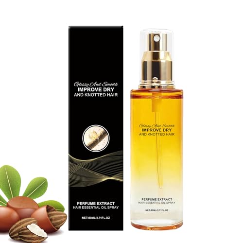 Espray para el cabello seco y encrespado – con aceite de jojoba y manteca de karité | Desenreda, nutre y proporciona una hidratación intensa – para un brillo sedoso y un peinado suave (80 ml, 1 unidad