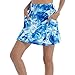 CHICTRY Femme Jupes de Sport Tennis Golf Taille Haute Mini Jupe de Course Athlétiques avec Poche Jupe Basique Extensible Patineur Patineuse avec Short Intégré S-5XL Bleu 4XL