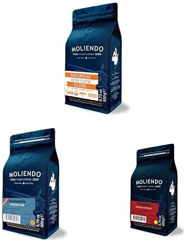 Moliendo Finest Coffee Breakfast Blend Filtre Kahve (Çekirdek) ve Guatemala Antigua SHB Yöresel Kahve (Öğütülmüş Filtre Kahve) ve Colombia Medellin Supremo Yöresel Kahve (Öğütülmüş Filtre Kahve)