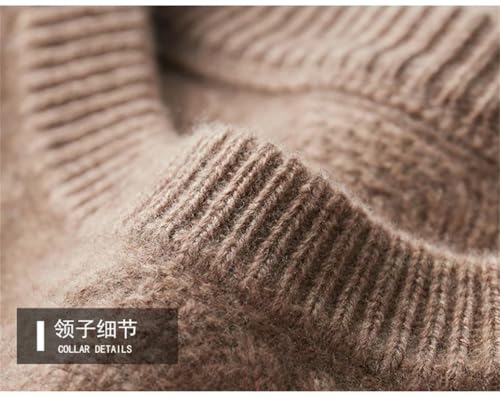 Men's Pullover Sweater Thicken O-Neck Textured Solid Warm Plus Size Knit Sweaters Tops4