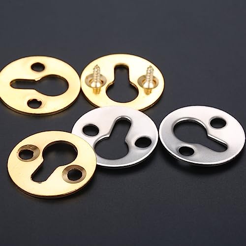 Image of 10Pcs Round Hanging Picture Oil Painting Mirror Frame Hooks Hangers With Screws Gold /Silver Furniture Hardware 25mm (Color: A)