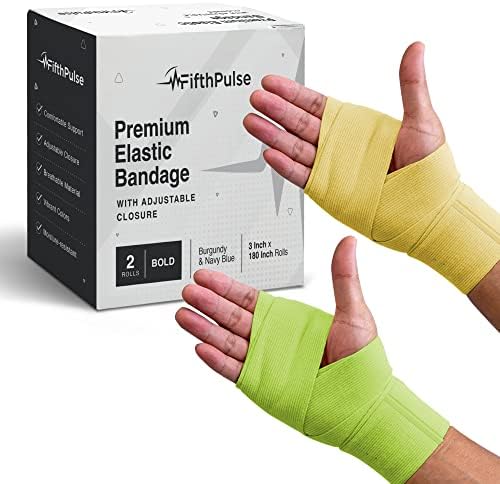 Elastic Bandage Wrap for Wounds, Self-Closure – 3″ x 180″ Compression Bandage Medical Wrap – (2) Breathable & Moisture Resistant Elastic Wrap Bandages for Foot, Leg, Arm, & Body Sprains