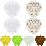 4 Pieces Silicone Honeycomb Molds for Chocolate, Honeycomb Fondant Mold for Kitchen Cake Cupcake Decorating Epoxy Resin Moulds for Christmas Candy Baking Cake Party Supplies