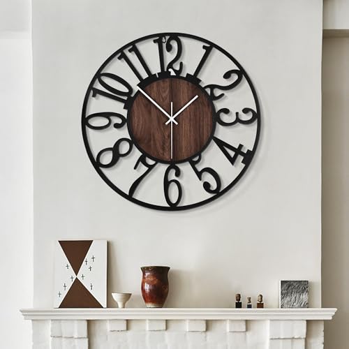 LEIKE Large Wall Clocks,Silent,Non Ticking,Battery...