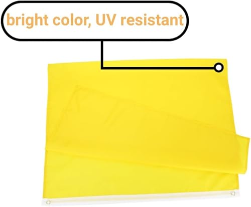 Miniatura 7 de Paquete de 2 banderas amarillas de 3 x 5 pies y banderines de doble costura de colores vivos lisos, banderas amarillas lisas de poliéster para