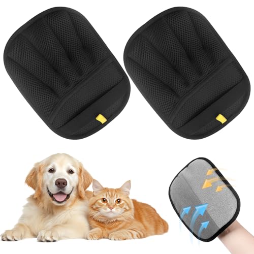 Image of Pet Hair Removal Glove, Electrostatic Pet Hair Removal Gloves, Upgrade Efficient Grooming Gloves for Pet Hair, Clothing, Couch, Furniture, Carpet, Car Seat-2PCS