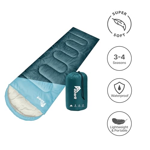 Premium Lightweight Sleeping Bag for Adults & Kids, 400 GSM, 4 Season Waterproof Sleeping Bag, Comfortable & Portable, Machine Washable, Camping & Hiking Essential - Image 4