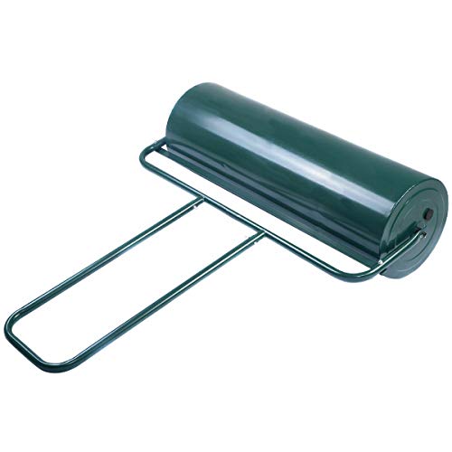 Goplus Lawn Roller Tow Behind Water Filled Push for Garden, Green (12 by 36-Inch)