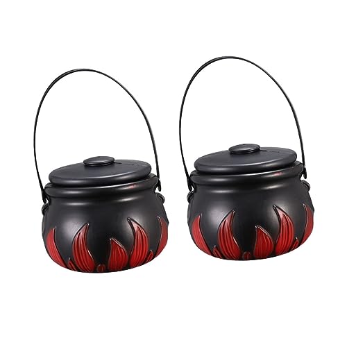 Holibanna Cubo De Dulces De Bruja para Halloween 2 Tarros De Almacenamiento Decoración y Almacenamiento