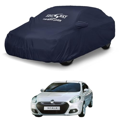 Image of KINGSWAY Accessories Waterproof Car Cover Only Compatible with Scala Year 2011 to 2018, Mirror Pockets, Bird Poop, All Weather, Scratch and UV Protection Car Body Cover, Grey