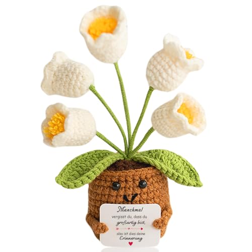 Aruigu Geschenke für Frauen Freundin,Geschenke für Mama,Für Schwestern,Positive Kartoffel Deutsch Ersatz Serien Gehäkelte Geschenke,Inspirierende Geschenke für Kollegin Ehefrau Tante und Mutter