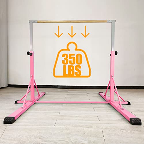 Fc Funcheer Gymnastics Bar For Kids Ages 5-20, Adjustable Height 35.4" To 59"/45" To 71", 5Ft/6Ft Base Length, Porfessional Gymnastic Equipment For All Skill Levels,Weight Limit 500 Lbs #TOP5