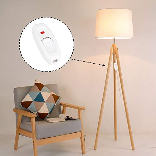 Inline Switch 5 Pcs, Cord Appliance Switch, Button On Off For Lamp, Rated 10A 250V, For Led Indicator Desk Table Light (White Switch With Led-Pack Of 5) #TOP6