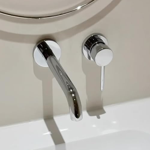 Mitigeur de lavabo de salle de bains encastrable chrome 2 trous