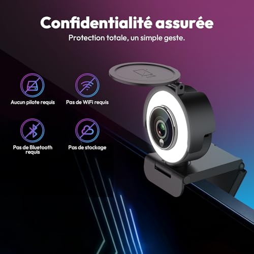 Caméra Web 1080p 60fps Angetube microphone USB pour PC portable - 7