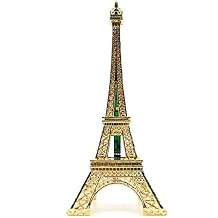 ausuky 10" Paris Eiffel Tower Model LED Luminous Decoration Creative Home Metal Model Craft Gift Gold Plating