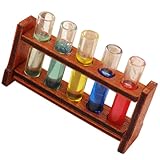 Gogogmee 1set Mini Test Tube Wooden Rack Decorative Laboratory Equipment for Dollhouses and Miniature Scenes for Crafting and Science-Themed Projects