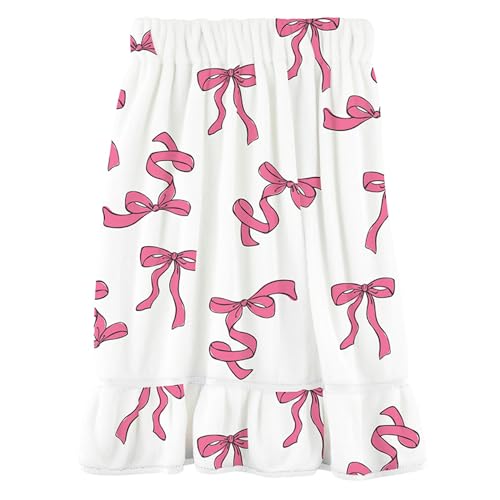 Image of Bella Sleep + Spa Ultra Soft Plush Luxury Spa Shower Bath Wrap with Adjustable Closure, One Size, Pink Bows