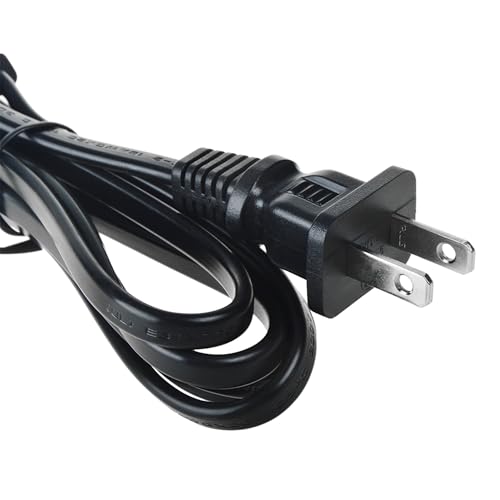 Cable de alimentación AC UL de 2 clavijas y 6 pies compatible con Damkee tt-205b para máquina de ejercicio ovalada eléctrica bajo escritorio miniatura 3