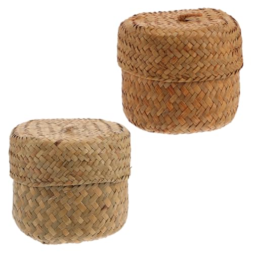 FONDOTIN Large Wicker Basket Lid Blanket Basket Wicker Storage for Books Magazines